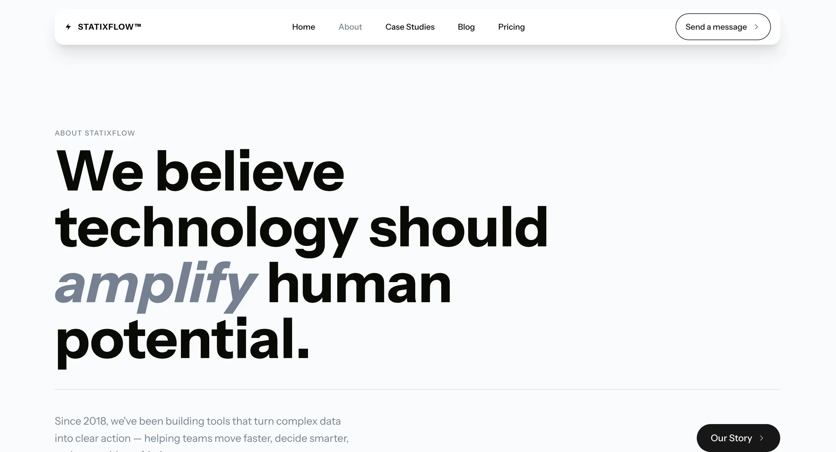 StatixFlow Next About Page